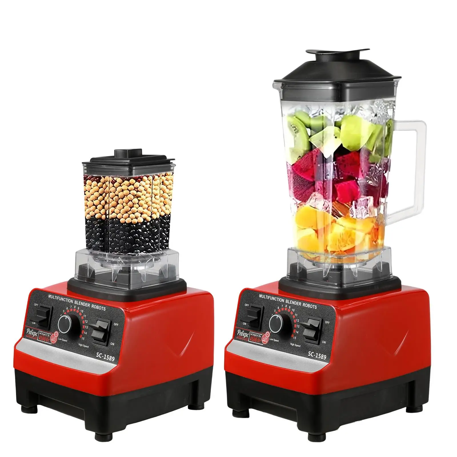 Blender profesjonalny 2w1 o mocy 2000W, pomarańczowy, pojemność 2L, urządzenie kuchenne do owoców, warzyw, sokowirówka, robot kuchenny do żywności dla niemowląt.