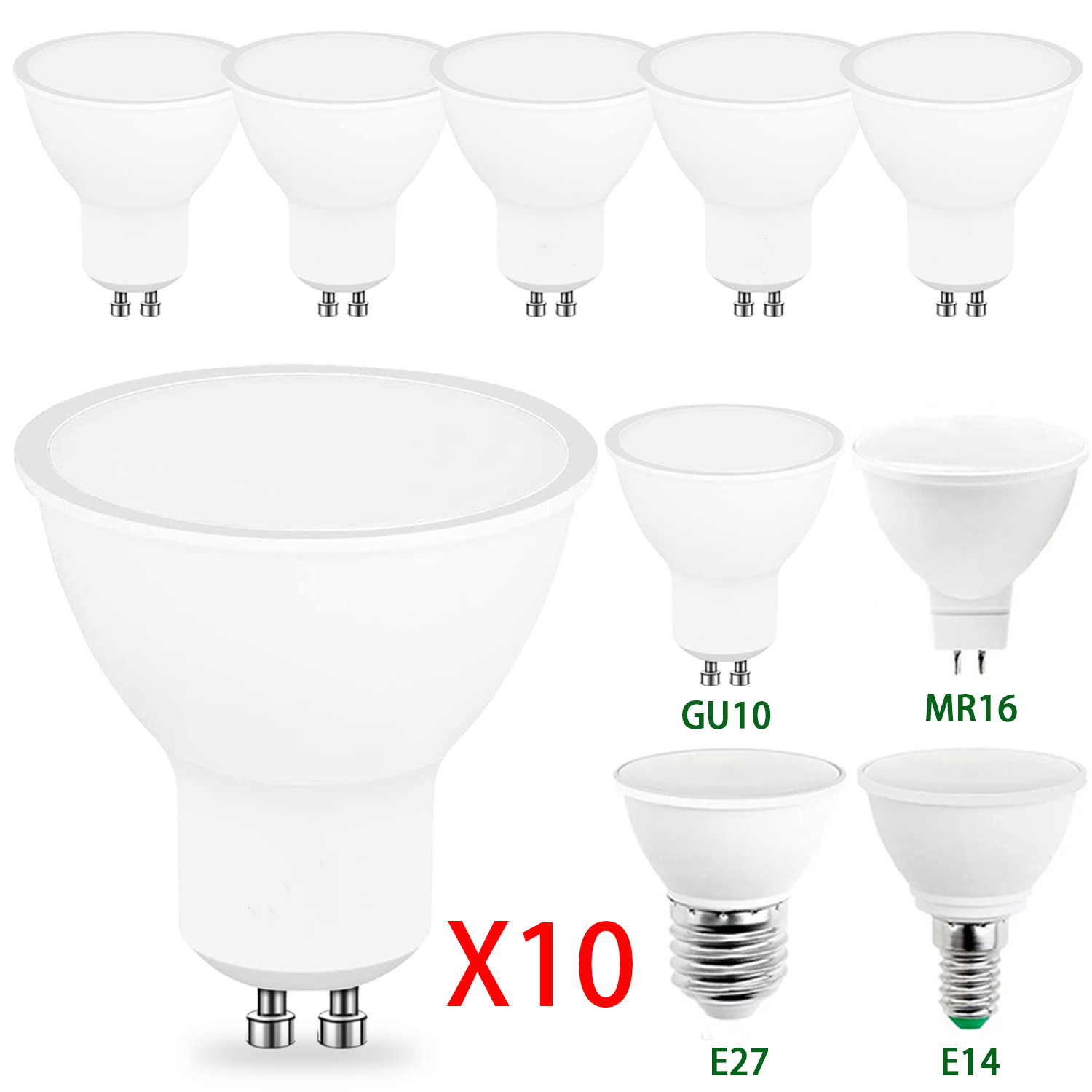 10 pz GU10 E27 E14 MR16 GU5.3 Lampada Lampadina A LED 3 W 6 W 9 W 12 W 220 V Bombillas Lampada A LED Faretto Lampara Spot Light illuminazione domestica