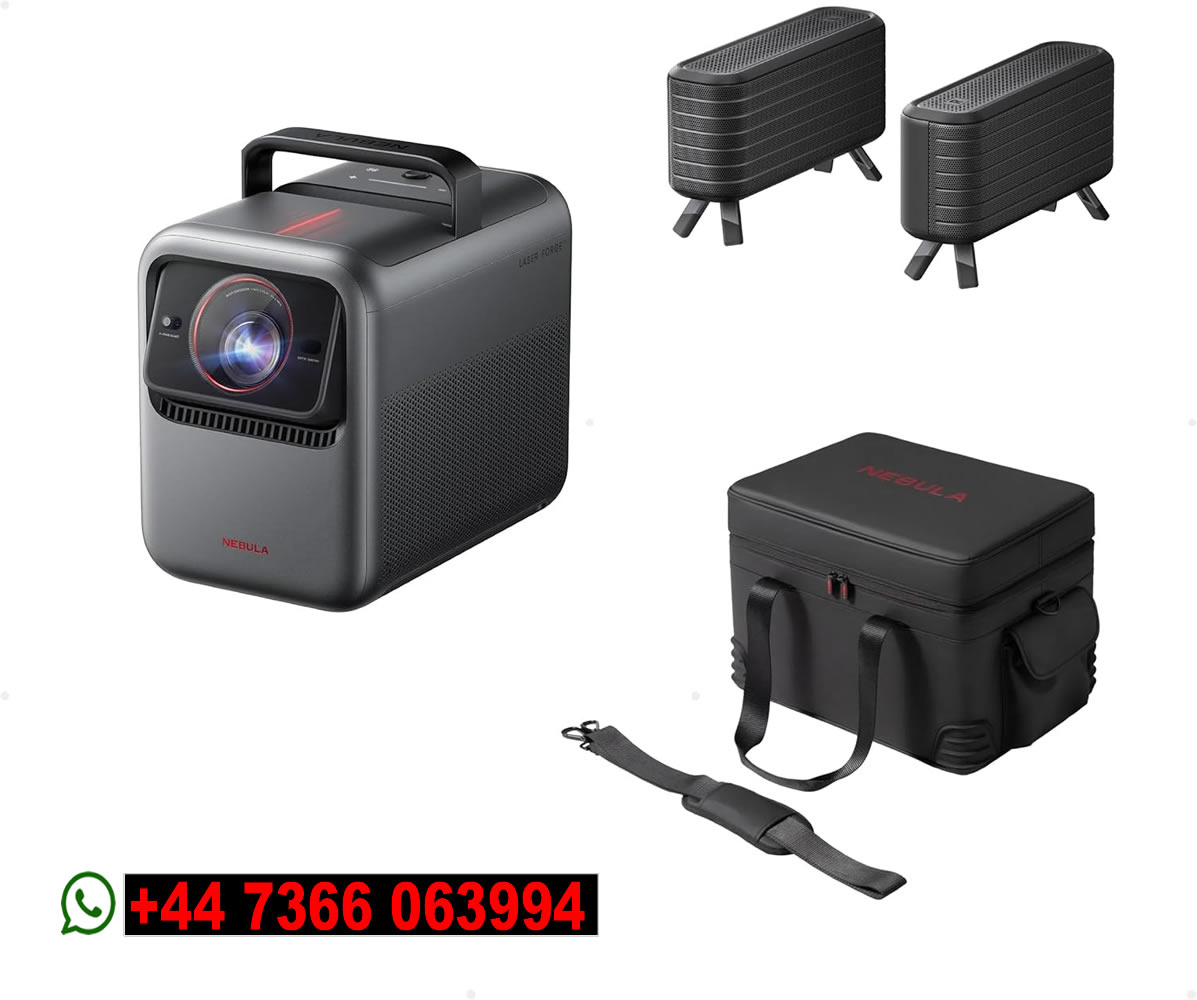 Oferta Jurídica QZ!! Compre 3 e ganhe 2 Projetor NEBULA X1 Triplo Laser 4K grátis, 3,500 ANSI Lumens, 56,000:1 Contraste, Som Estéreo 40W 🔥