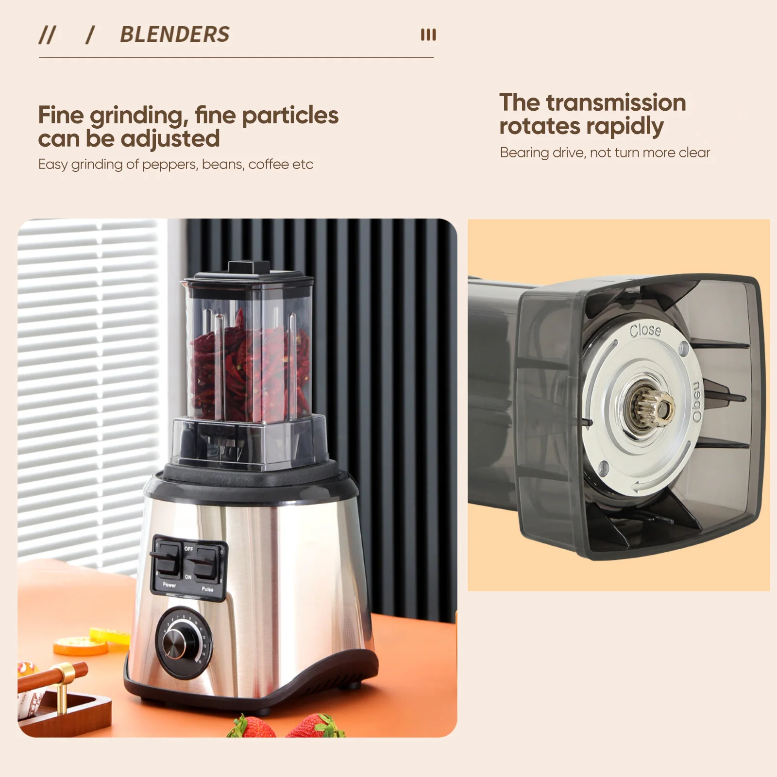 GECOFEER 3-in-1 leistungsstarker Mixer, Wandbrecher aus Edelstahl, multifunktionaler Koch-Entsafter, Eismixer, Smoothie-Maschine