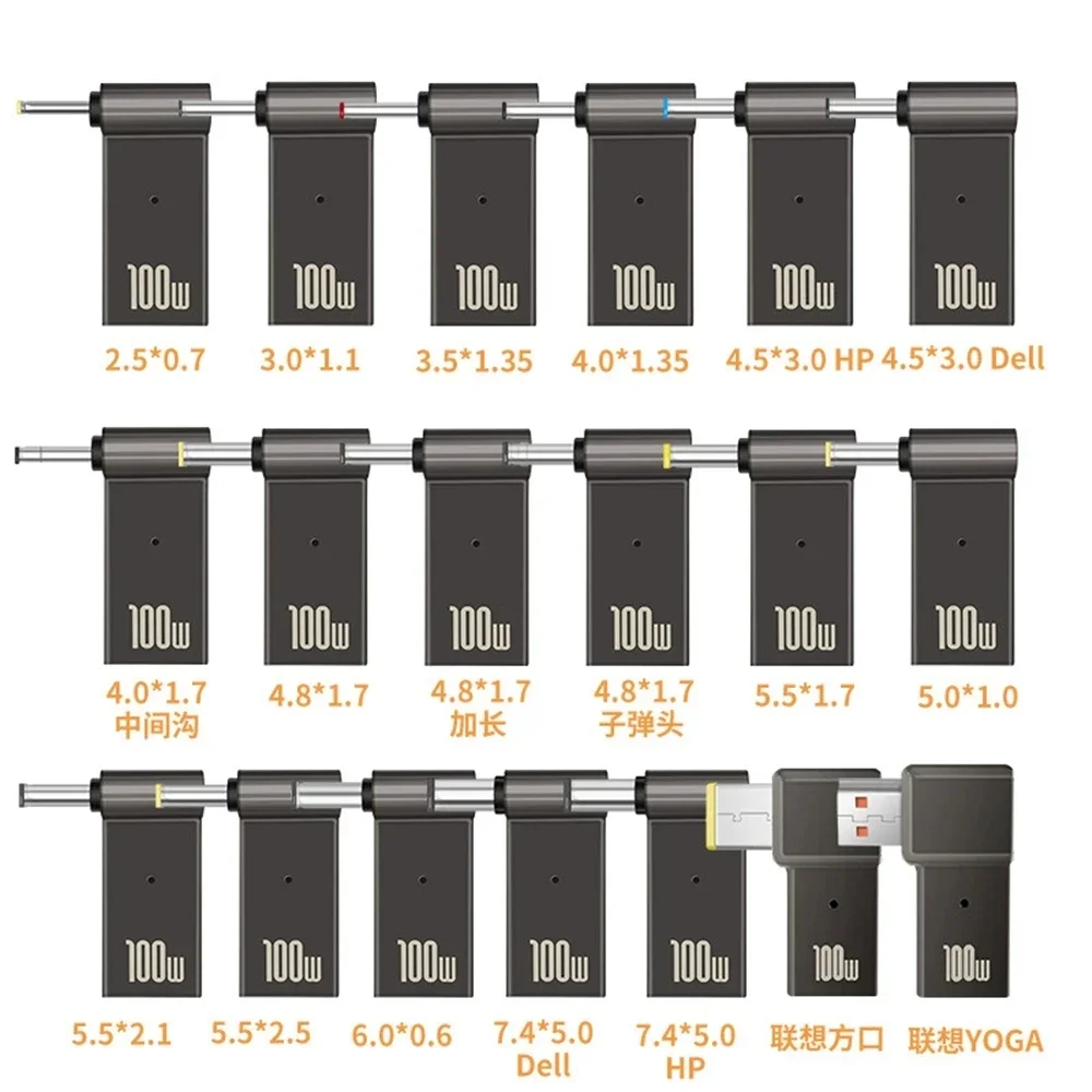 ​ 100w usb tipo c adaptador de carregamento rápido conector universal usb c conversor carregador portátil para dell asus hp acer lenovo
