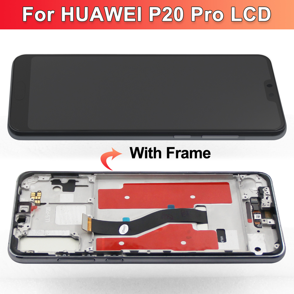 6.1 ''Display Für Huawei P20 Pro LCD Display Rahmen Touchscreen Digitizer Montage Für Huawei P20 Pro CLT-L09 CLT-L29 LCD bildschirm