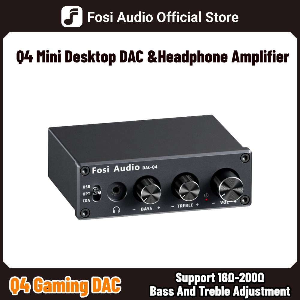 Fosi Audio Q4 Mini Stereo USB игровой ЦАП и усилитель для наушников аудиоконвертер адаптер для дома/настольного компьютера/активных динамиков