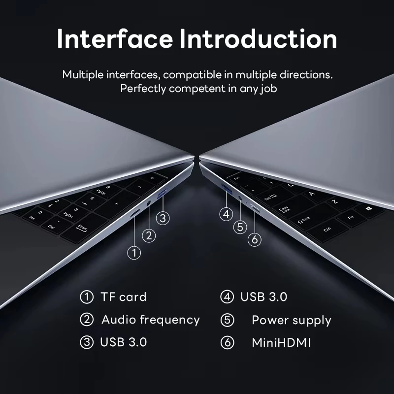 Libro di sblocco delle impronte digitali per ufficio portatile da 15,6 pollici 16 GB 1 TB Giochi Windows 11 Computer Computer Intel Celero N4000 Notebook PC