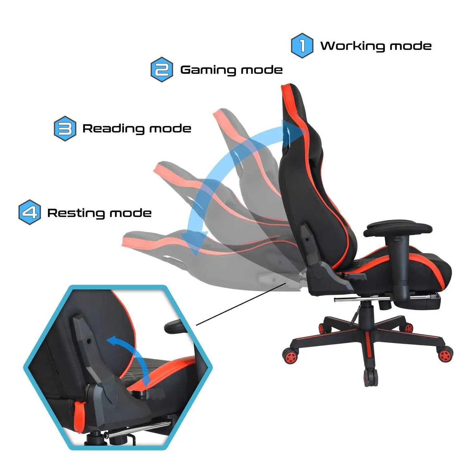 Chair Angle Adjuster Multi Angle Easy to Install Gaming Seat Replacement Computer Chair Angle Adjuster Backrest Tilt Metal