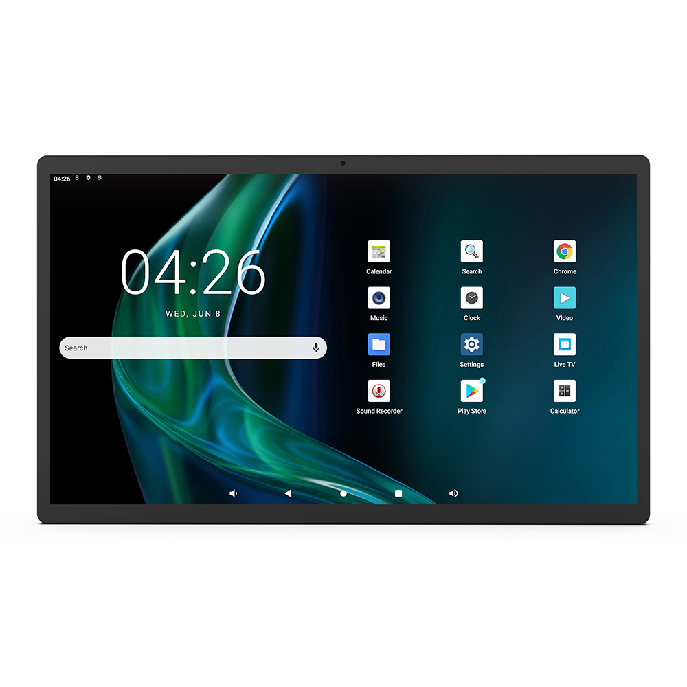 24“ wall mounted Industrial tablet pc with PoE++, Ultra slim bezel, wall bracket,4GB RAM, 32GB ROM, HDMI in, Type C, 5MP camera