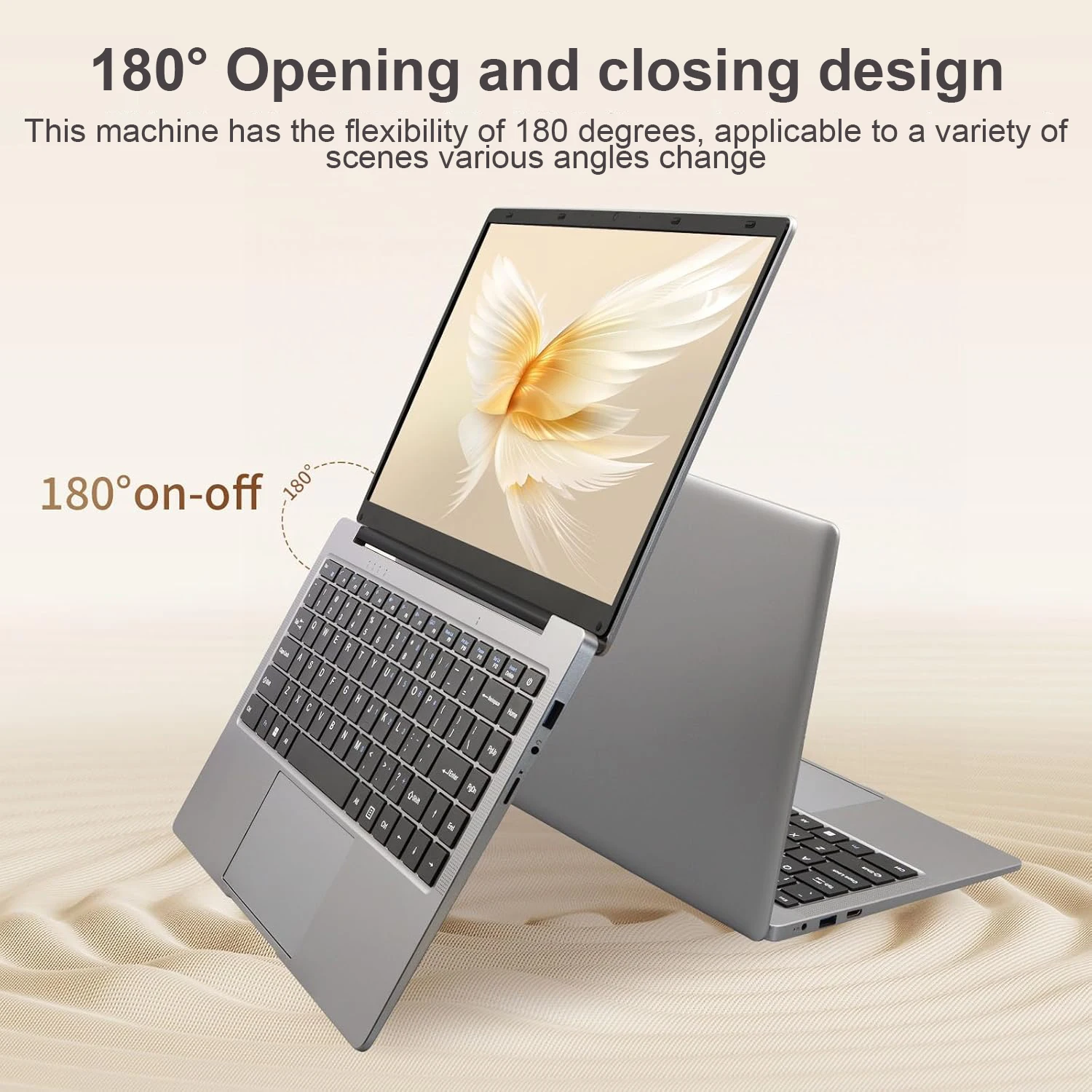Erilles Laptop Computer Windows 11 Pro Intel Atom A3950 2025 Notebook PC 12 GB RAM 512 GB 1 TB 2 TB SSD 1080 P Kantoor Studie Computer