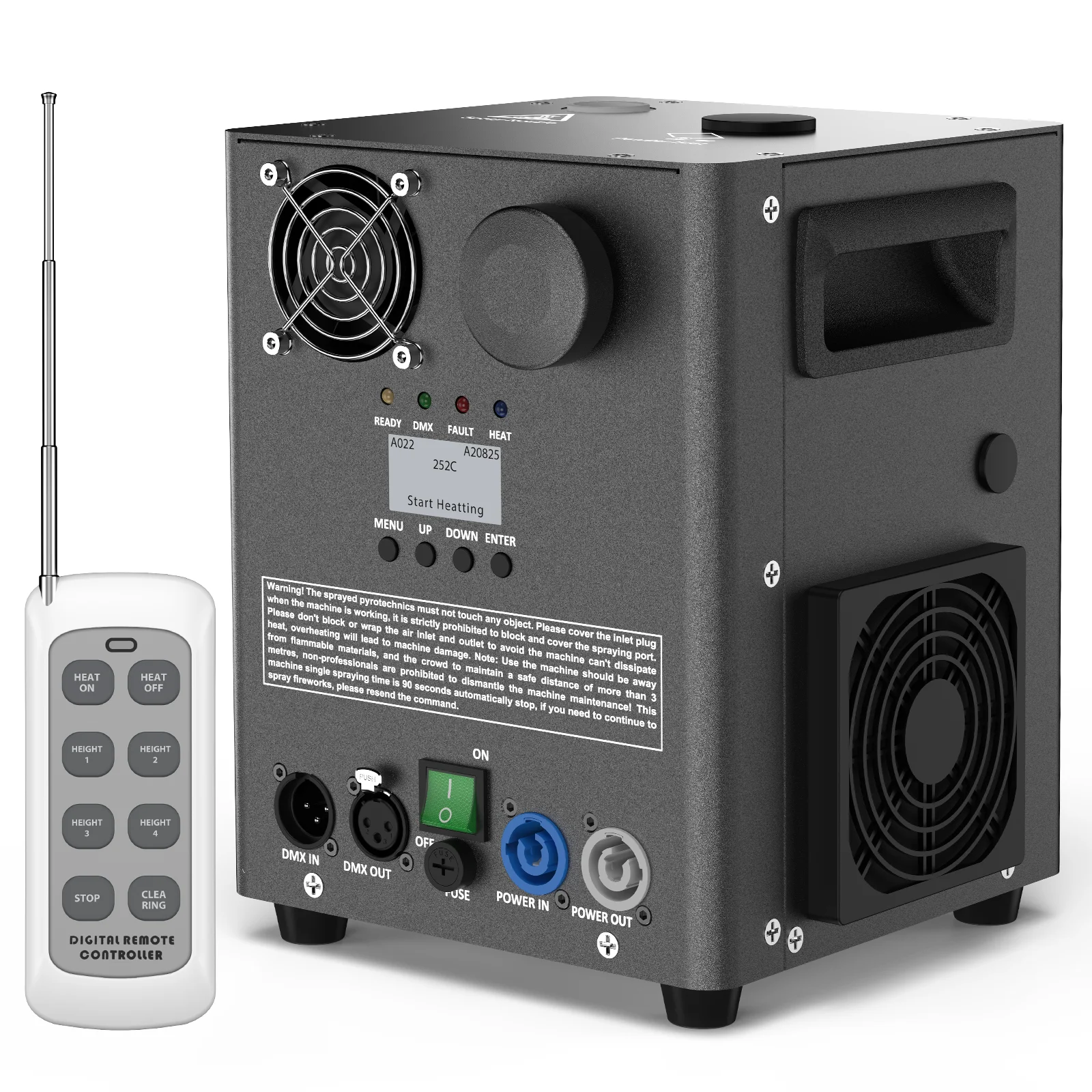 Fieryzeal 800W Maszyna zimnych iskier Sprzęt sceniczny Zimny płomień Elektroniczna maszyna iskrowa Sterowanie DMX na imprezy DJ, wesela