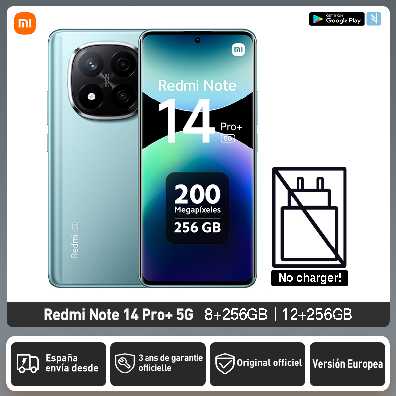 Xiaomi Redmi Note 14 Pro Plus 5G Version Européenne 256GB/512GB Snapdragon® 7s Gen 3 Écran AMOLED 6,67" 120Hz 200MP OIS Caméra principale Charge 120W, Batterie 5110 mAh, IP68, NFC