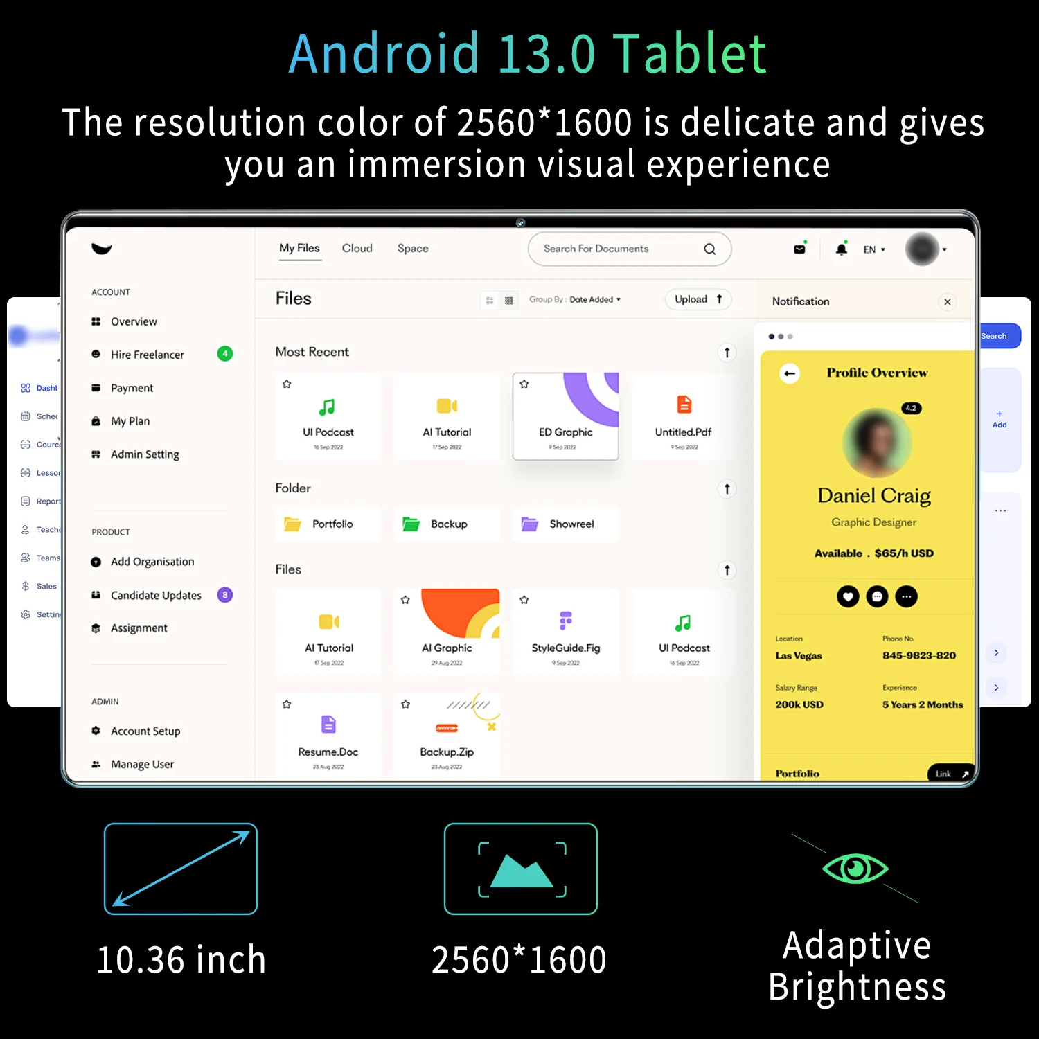 Global Version 2025 Tablet 16GB RAM 1TB ROM 10.36 Inch Display Android 13.0 10 Core Tablet PC Dual Wifi Dual SIM Card Support