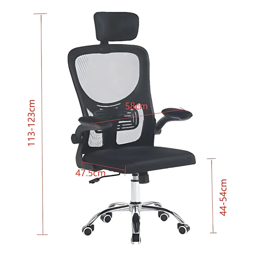 Cadeira Executiva Ergonômica Momo Design Mesh Preta com Apoio de Cabeça