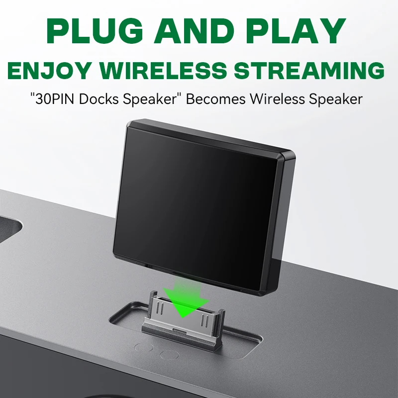 30Pin Bluetooth 5,4 5,1 Musik Empfänger A2DP/AVRCP Mini Wireless Audio Adapter Für IPhone IPod 30 PIN Analog lautsprecher HIFI Stereo