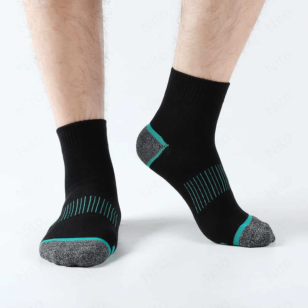 Lote de 5 pares de calcetines de alta calidad para hombre, calcetines deportivos transpirables informales para correr, calcetines de algodón para hombre, calcetines negros de invierno para hombre, talla grande 38-43