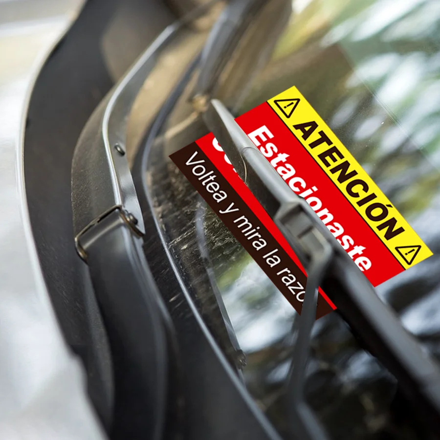 100 pcs Spanish Parking Violation Cards - Unauthorized Parking Reminder, No License Zone Alert, with Pre-Printed Message.