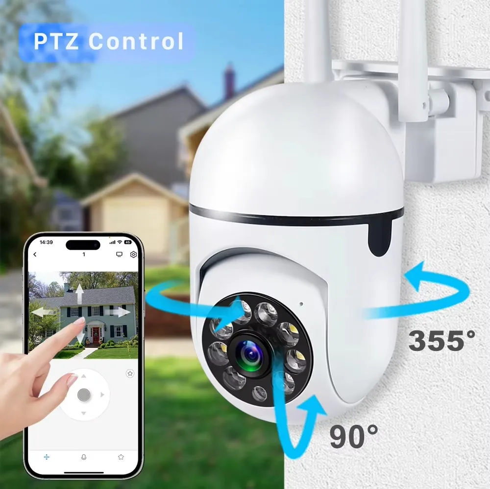 WiFi 1080P HD Versione eccellente Telecamera wireless da 360 gradi per interni ed esterni