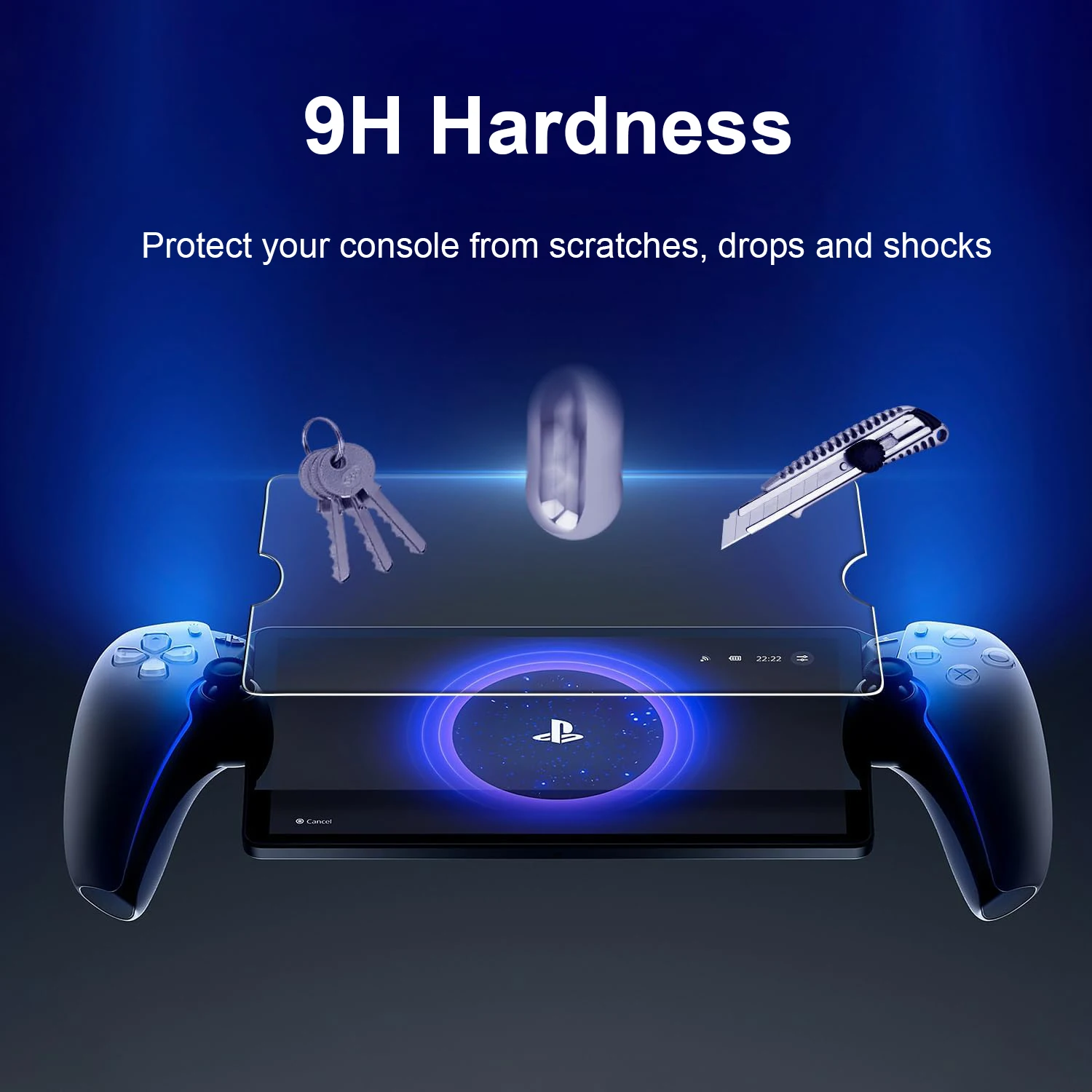 2pack 9H Tempered Glass for PlayStation Portal Anti-Fingerprint Bubble Round Edge Screen Protector 0.3mm Film for PS Portal