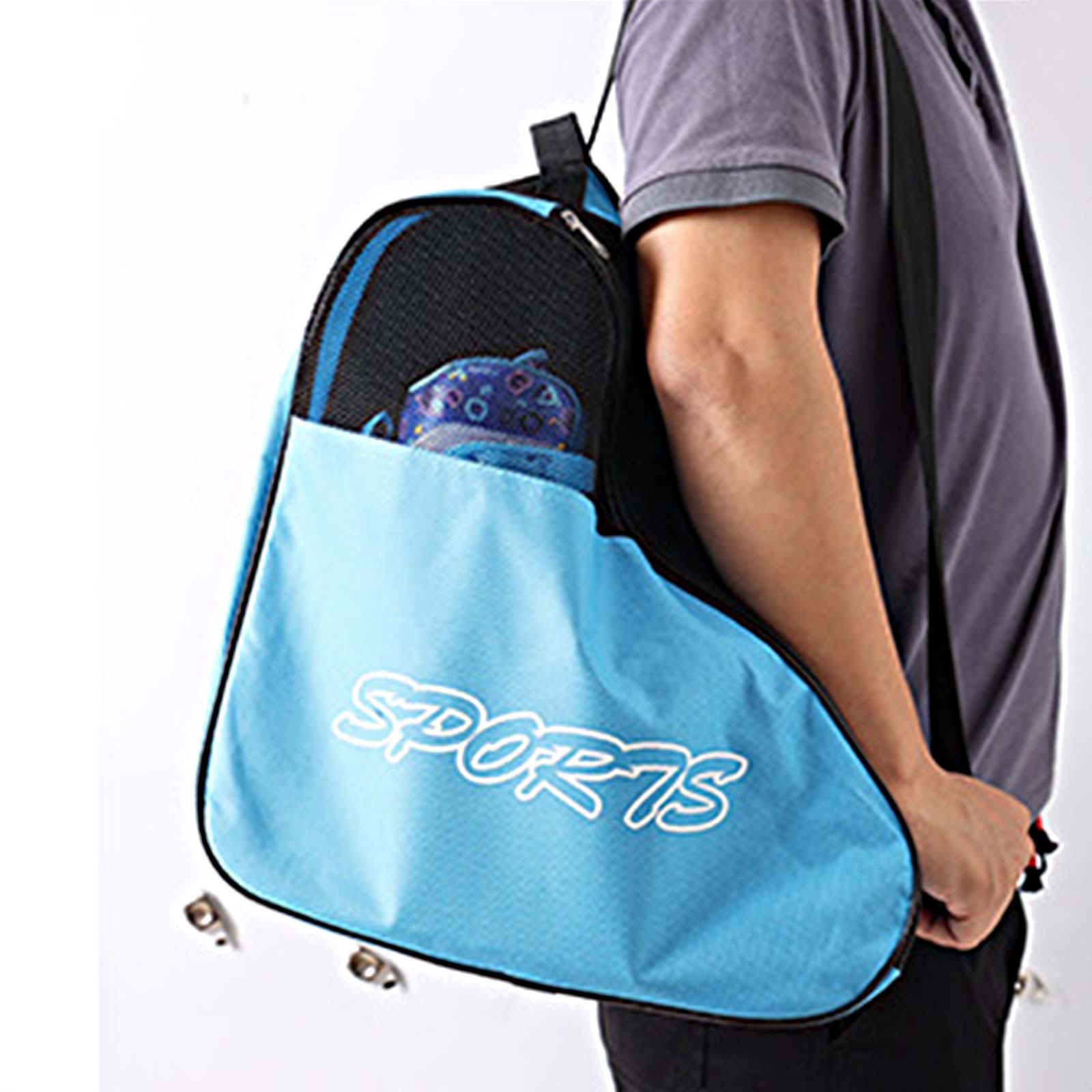 Bolsa de armazenamento respirável para sapatos de patinação, bolsa portátil para patins, conveniente, bolsa de transporte para crianças, presentes