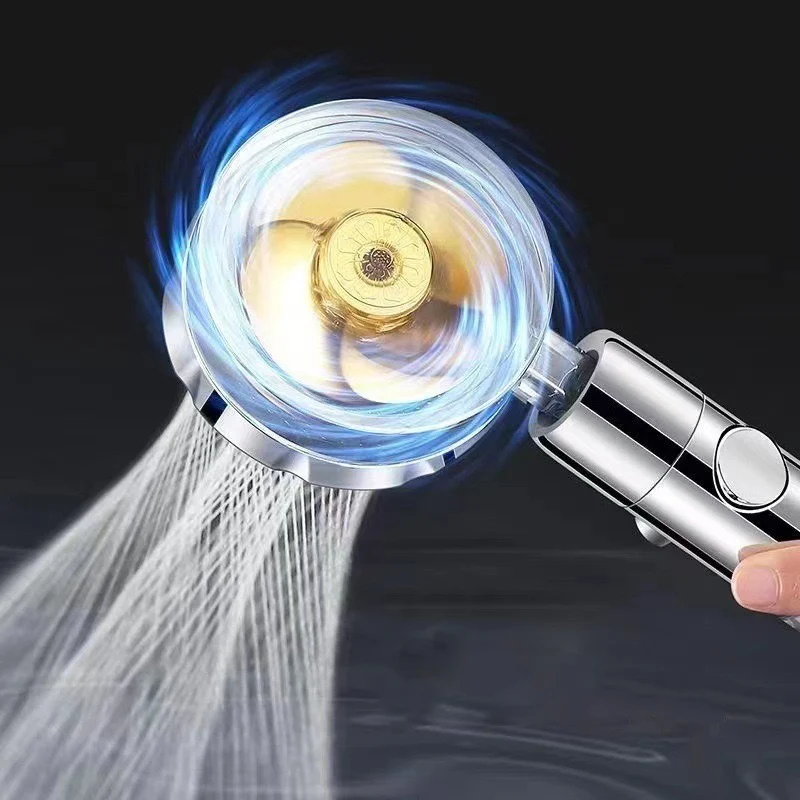 360 องศา Rotation Turbo พัดลมหัวฝักบัวแรงดันสูงสเปรย์ประหยัดน้ําปรับ Showerhead ตัวกรองอุปกรณ์ห้องน้ํา