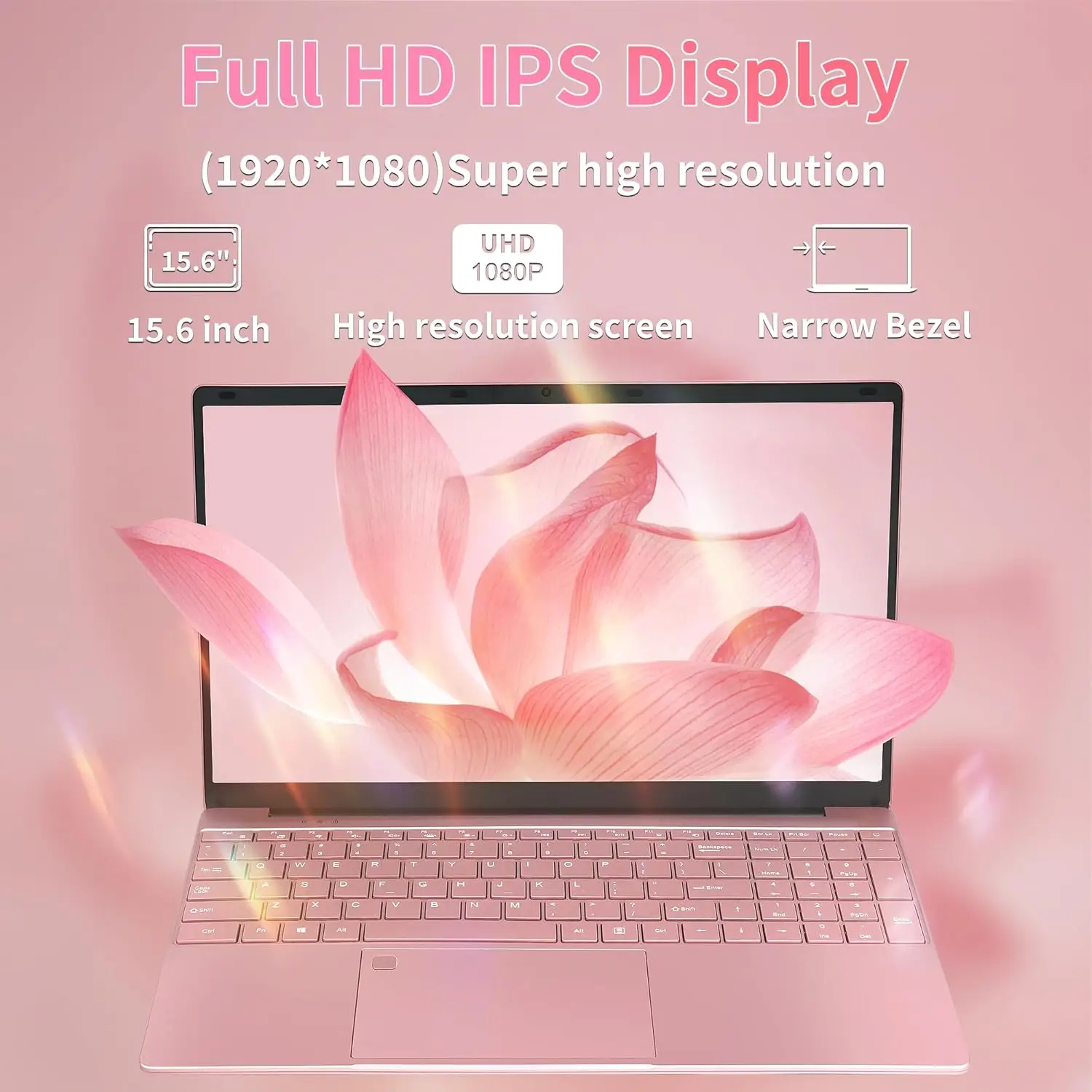 Laptop portatile da 15,6" Windows 11 Intel Celeron N5095 Computer portatile 1080P Display IPS Notebook PC Laptop retroilluminati con impronte digitali