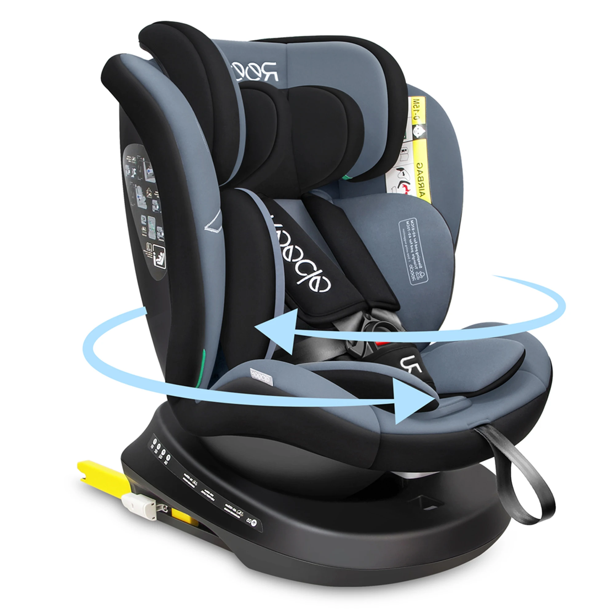 Assento de carro infantil Reecle I-Size, giro grátis 360, adequado para crianças de 0 a 12 anos (40-150 cm), com interface ISOFIX