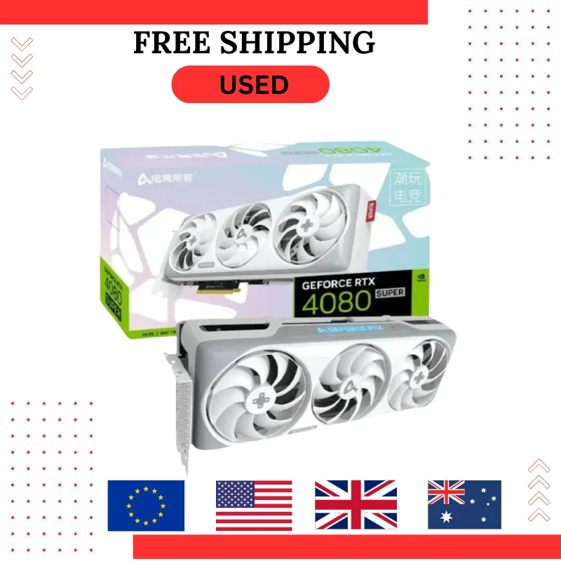 USED Gamin RTX4080 SUPER X3W MAX 16GB Graphic Card GDDR6X 256Bit HDMI 16Pin Gaming GPU Video Cards placa de vídeo Fast Shipping