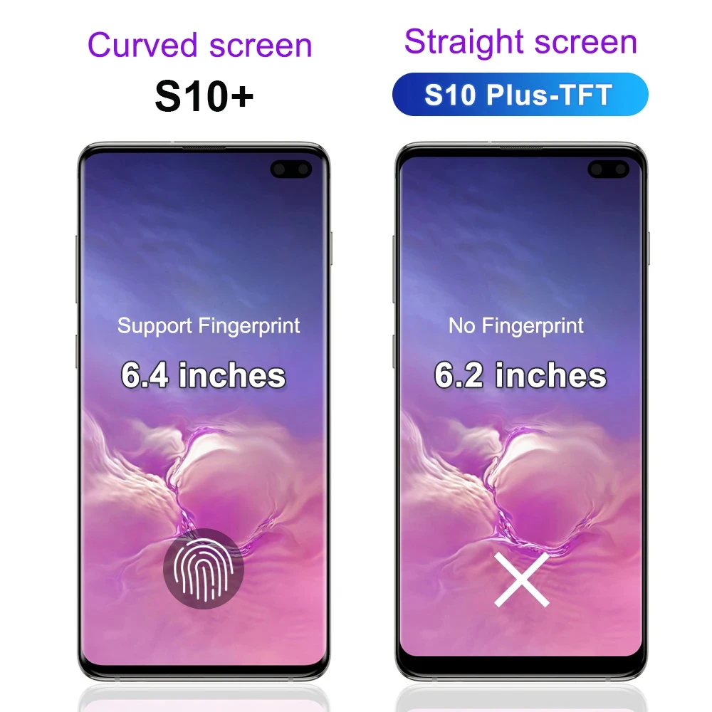 TFT-Display mit Rahmen für Samsung Galaxy S10 plus LCD-Display Ersatz-Touchscreen-Digitalis ierer für Galaxy S10 Plus/S10 G975F