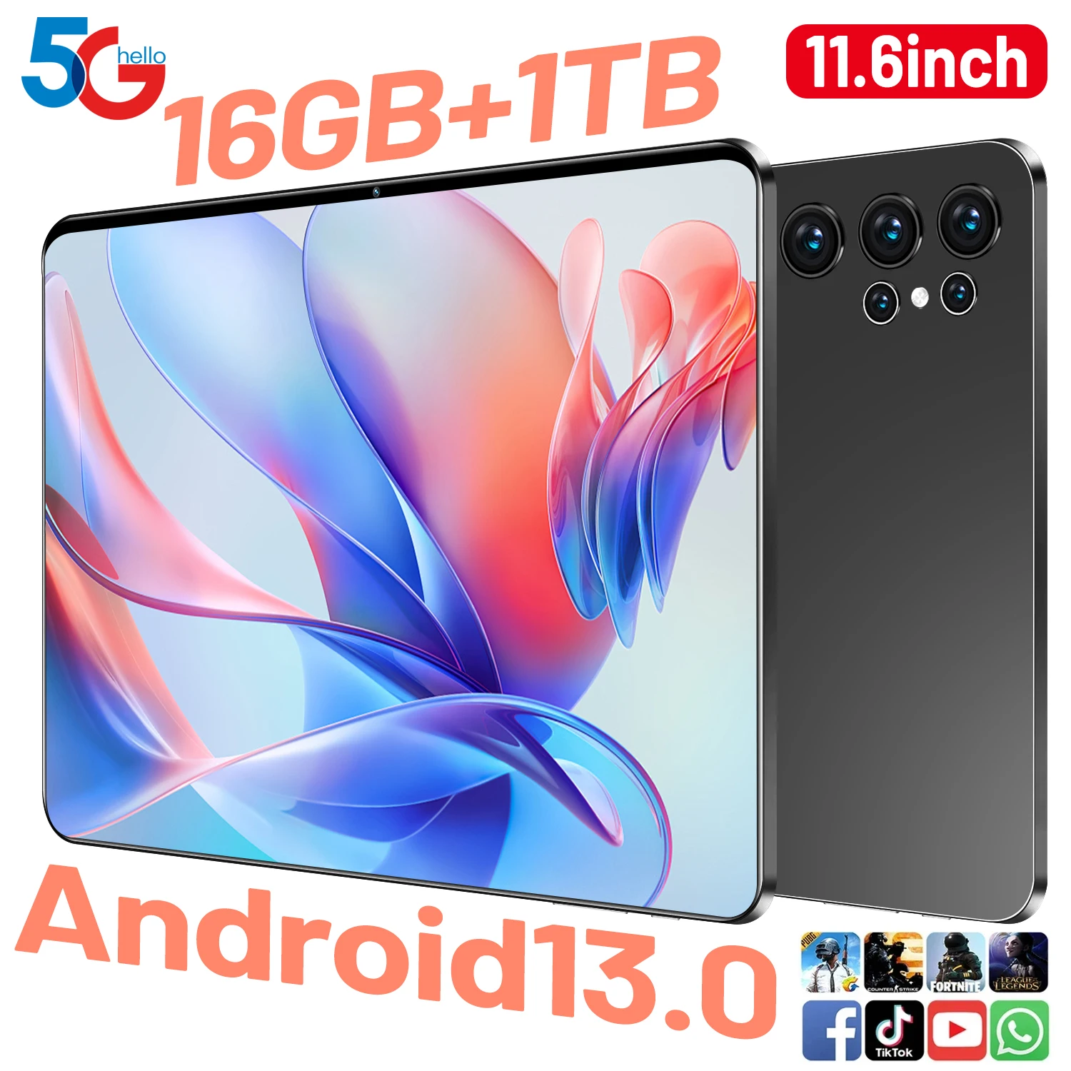 2024 nueva tableta Original de 11,6 pulgadas 16GB Ram 1TB Rom Android13.0 Dual SIM 10 Core 12000mAh Bluetooth PAD 5G tableta de red PC
