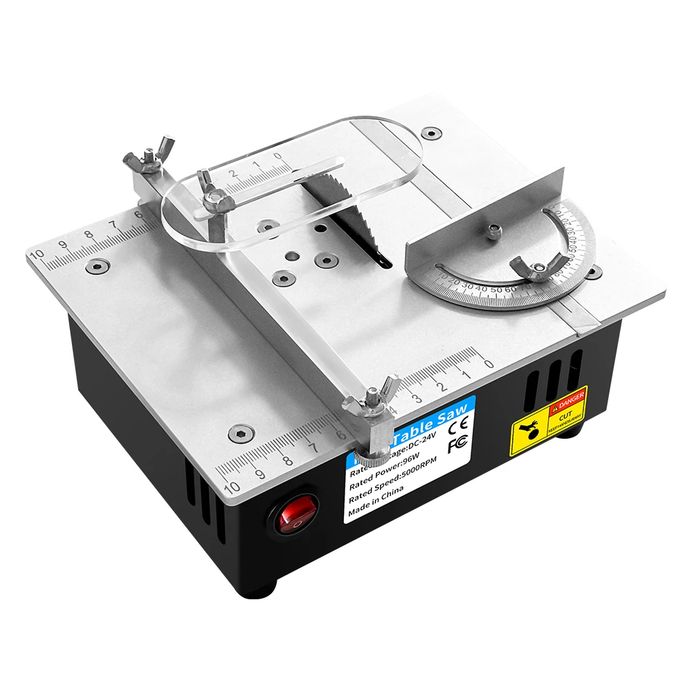 Mini serra de mesa diy, 96w, 5000rpm, máquina de corte compacta para pcb, madeira, acrílico, alumínio com velocidade ajustável, tomada ue/eua ﻿
