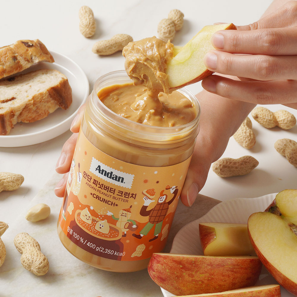 안단잼 무첨가 땅콩버터 100% 400g 크리미 크런치 무설탕 무가당