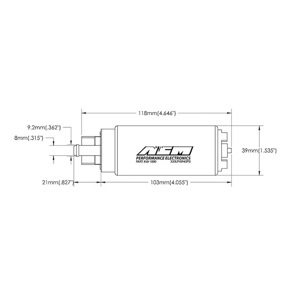 Universal For AEM 50-1000 340LPH High Flow Intank EFI Fuel Pump w/ Strainer & Install Kit For Walbro GSS342 50-1210