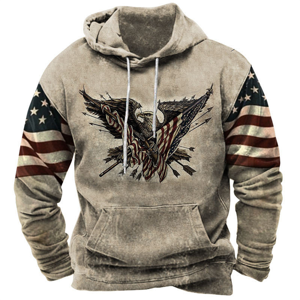 Jesienna męska bluza z kapturem z długim rękawem Bluza Vintage Yellowstone National Park Print Oversized Y2k Odzież Moda Bluzy z kapturem dla mężczyzn