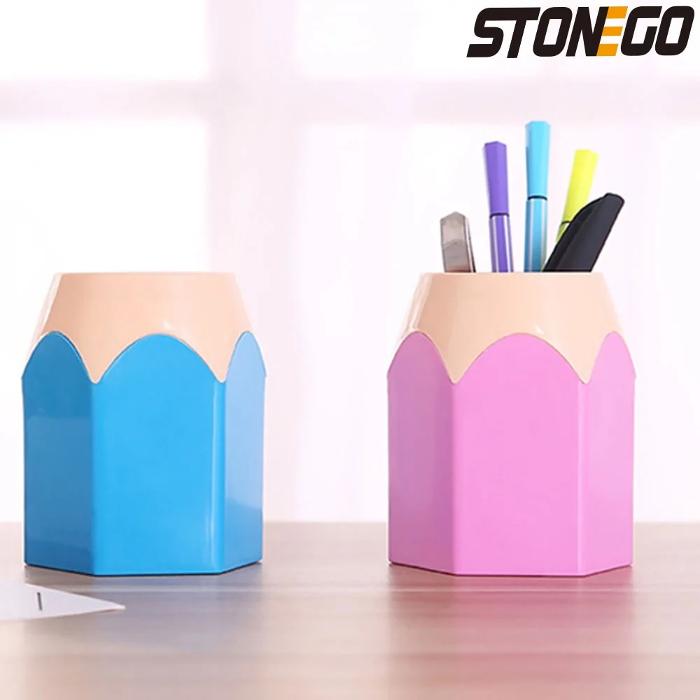 STONEGO Pennello per trucco Portapenne Vaso per matite Scatola portaoggetti per cancelleria (Accessori non inclusi)