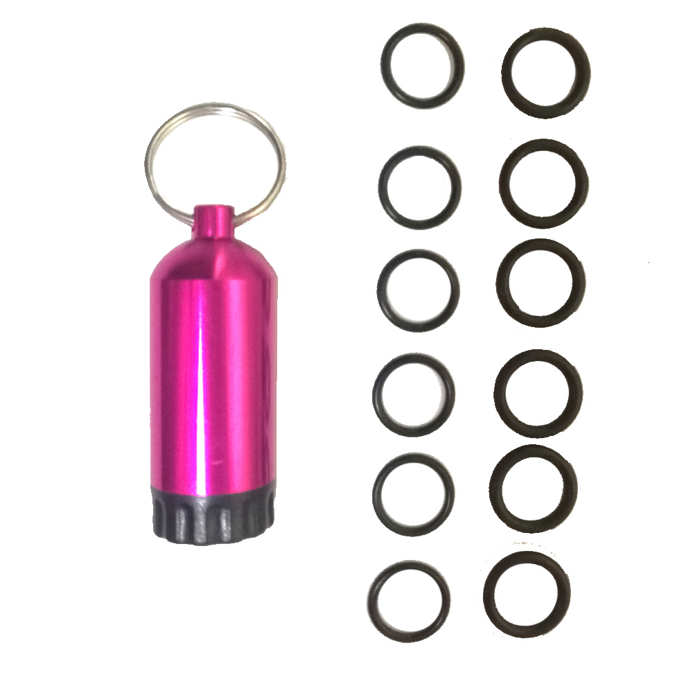 Mini Tanque De Mergulho De Alumínio, Latão Pick Dive Chaveiro, Kit De Reparação, 12 Anéis
