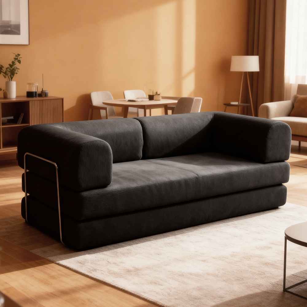 Armazém da UE 2025 sofá de compressão modular de veludo lavável 200 cm sofá-cama para móveis de sala de estar