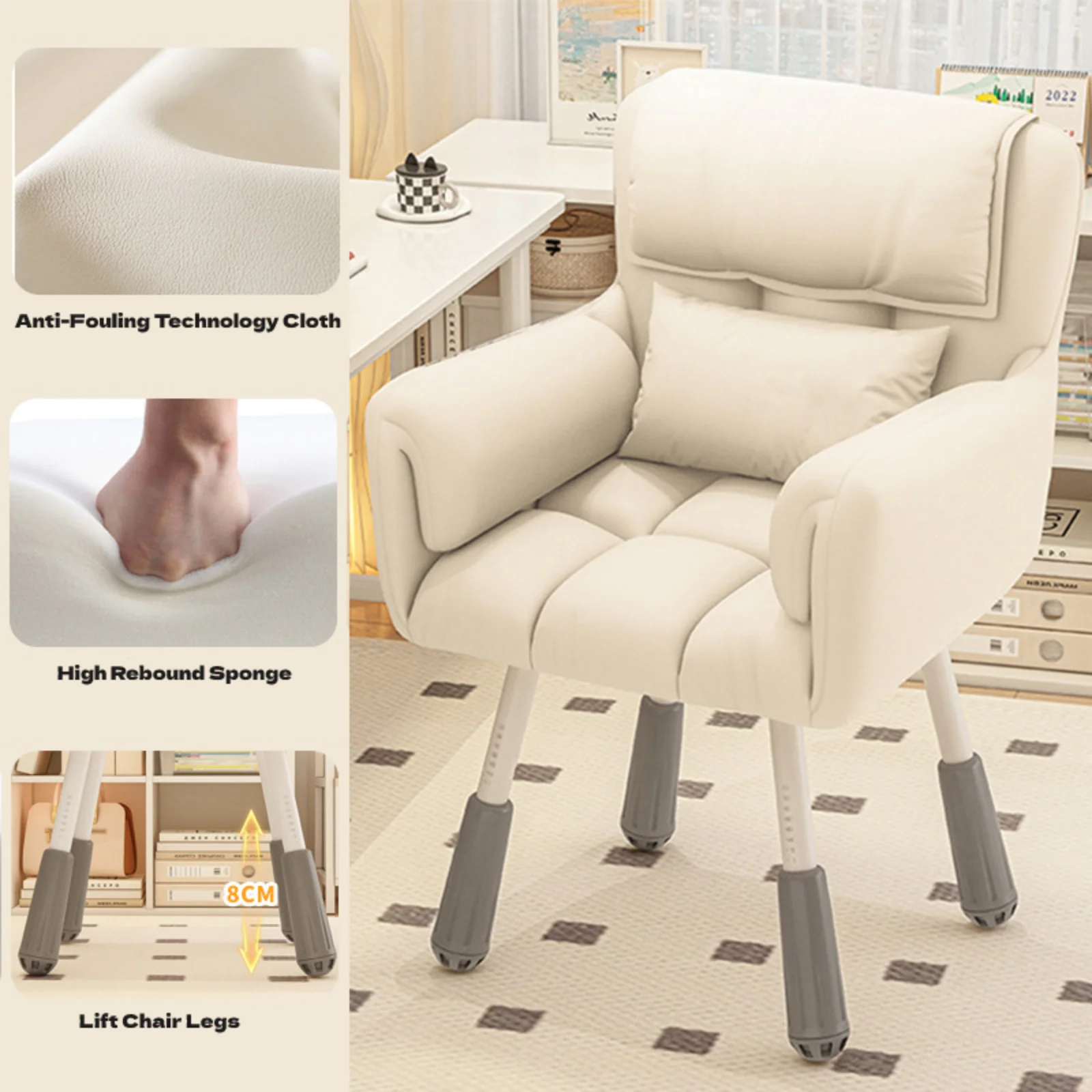 Comfortable Computer Chair Swivel Chair With Small Backrest For College Students Dormitory Study Bedroom Household Chair