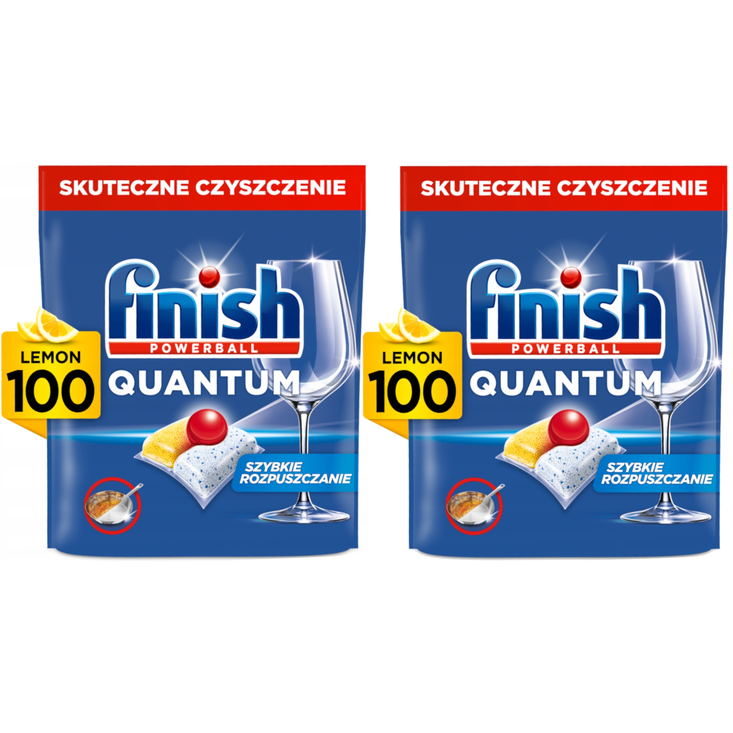 2x Tabletki do zmywarki FINISH 100szt Quantum All in One Lemon