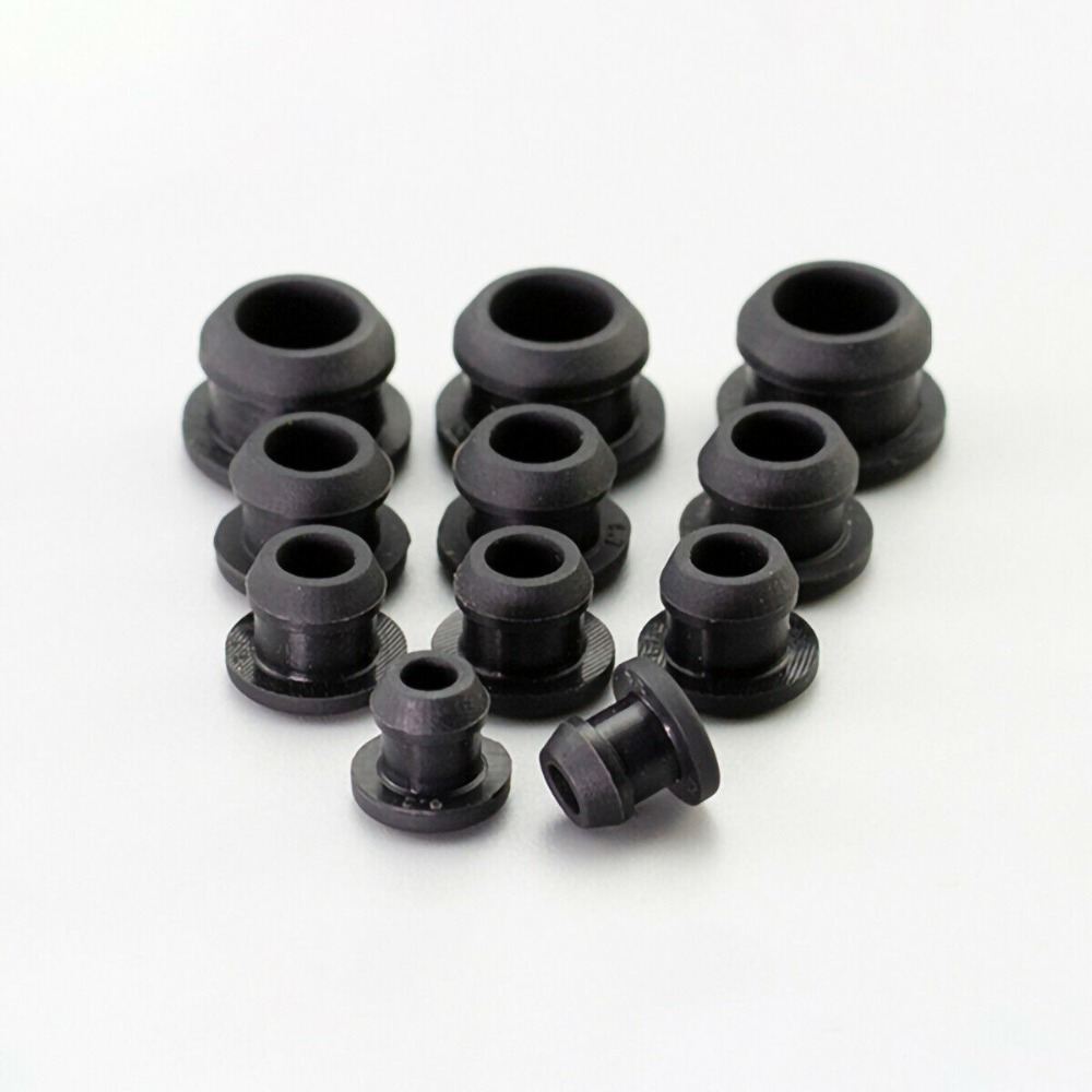 15 Stück 5mm bis 10mm schwarze Silikonkautschuk-Loch kappen t Typ Stecker abdeckung Schnapp dichtung Stanz end kappen Dichtung stopper