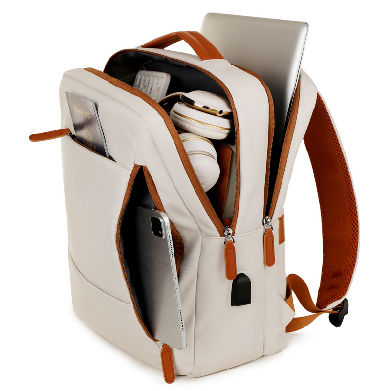 Business USB Charging Waterproof Backpack  Stylish Large Capacity Laptop Bag  Travel and Commuter Backpack for Men and Students