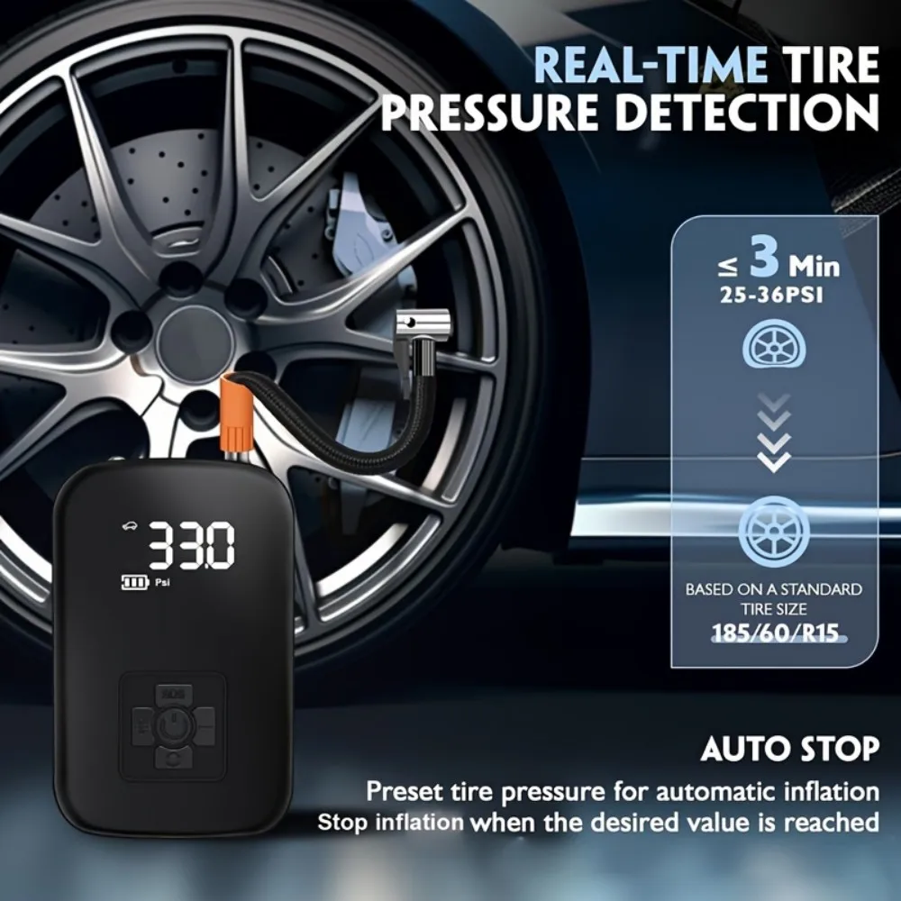 LEIBOO Wireless Car Air Compressor Air Pump Electric Tire Inflator Pump for Motorcycle Bicycle AUTO Tyre with Digital Display