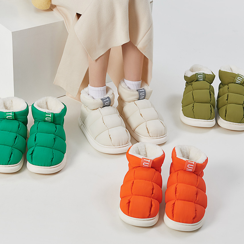 UTUNE warme hausschuhe männer Winter Knöchel Schnee Stiefel Warme High Top Frauen Stiefel Für Hause Nicht-slip Plüsch Slip-on Paar Außerhalb Schuhe