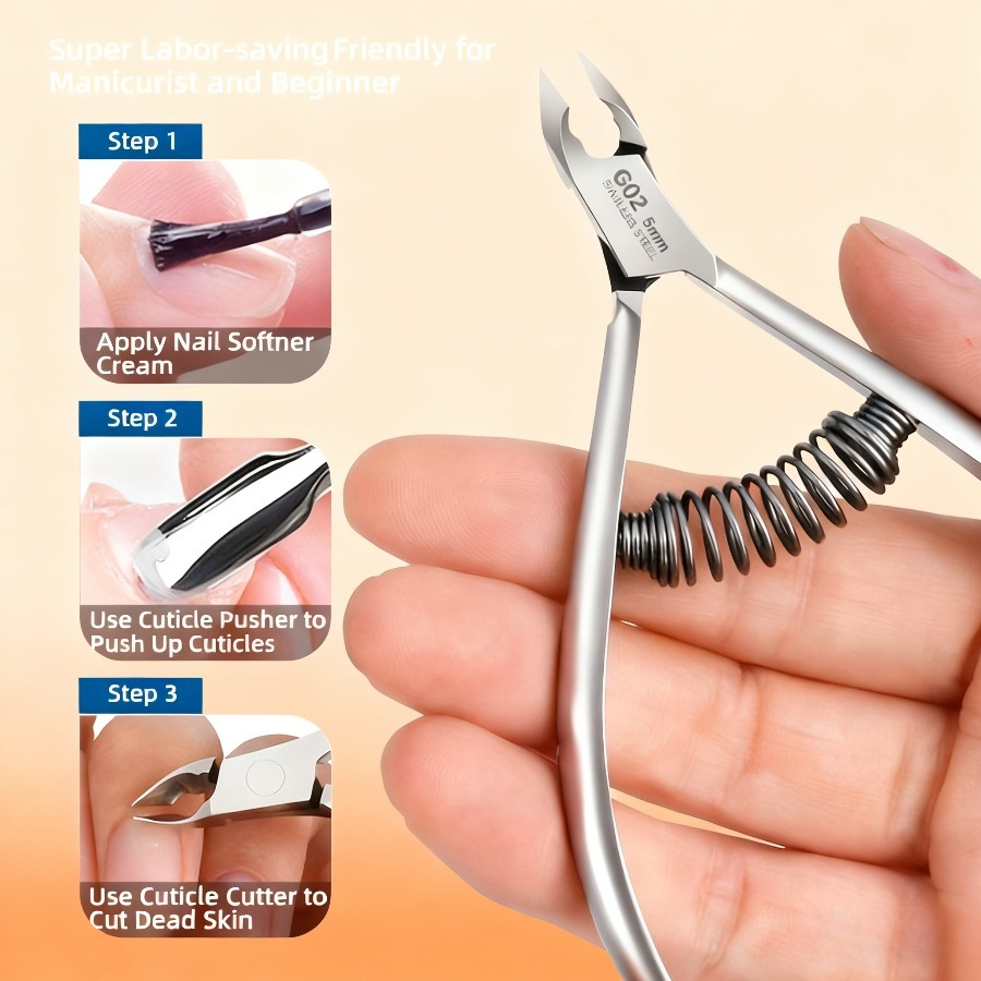 Professional Cuticle Trimmer Nail With Sharp Blade Nail Clippers Nail Art Tools Double Springs For Nail Care Pedicure Nail Tools