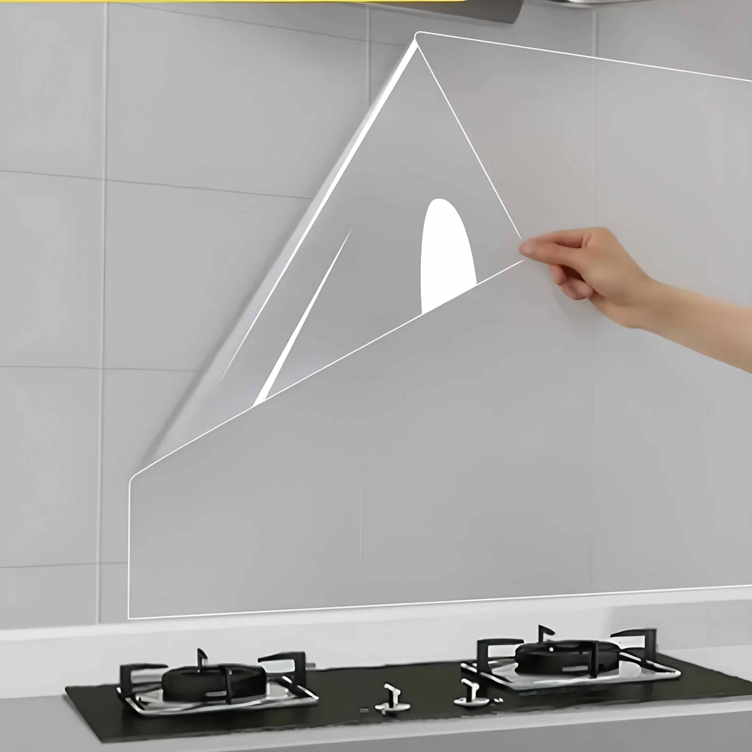 45 cm transparente, wasser- und ölbeständige statische Tapete für Küchenherde, Antifouling-Aufkleber, hochtemperaturbeständig