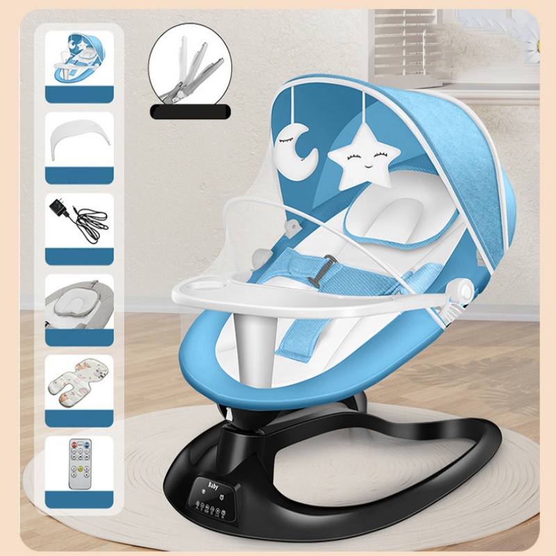 Mecedoras para bebé, columpio portátil rosa para bebés y niñas, conducto eléctrico con Control remoto por Bluetooth, cómodo y seguro