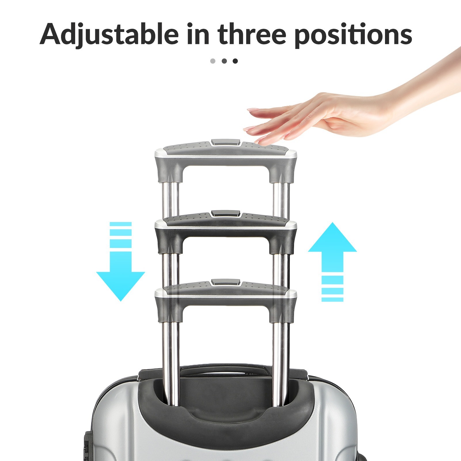 Conjunto de bagagem de 3 peças Anajqaqia, bagagem de mão, com alça retrátil, com trava combinada e protetores de canto, ABS