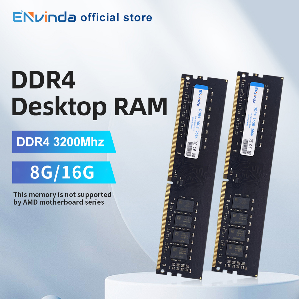 ENVINDA DDR4 PC RAM mémoire 8GB 16GB 3200MHz DIMM ordinateur de bureau mémoire Rams pas de prise en charge carte mère AMD
