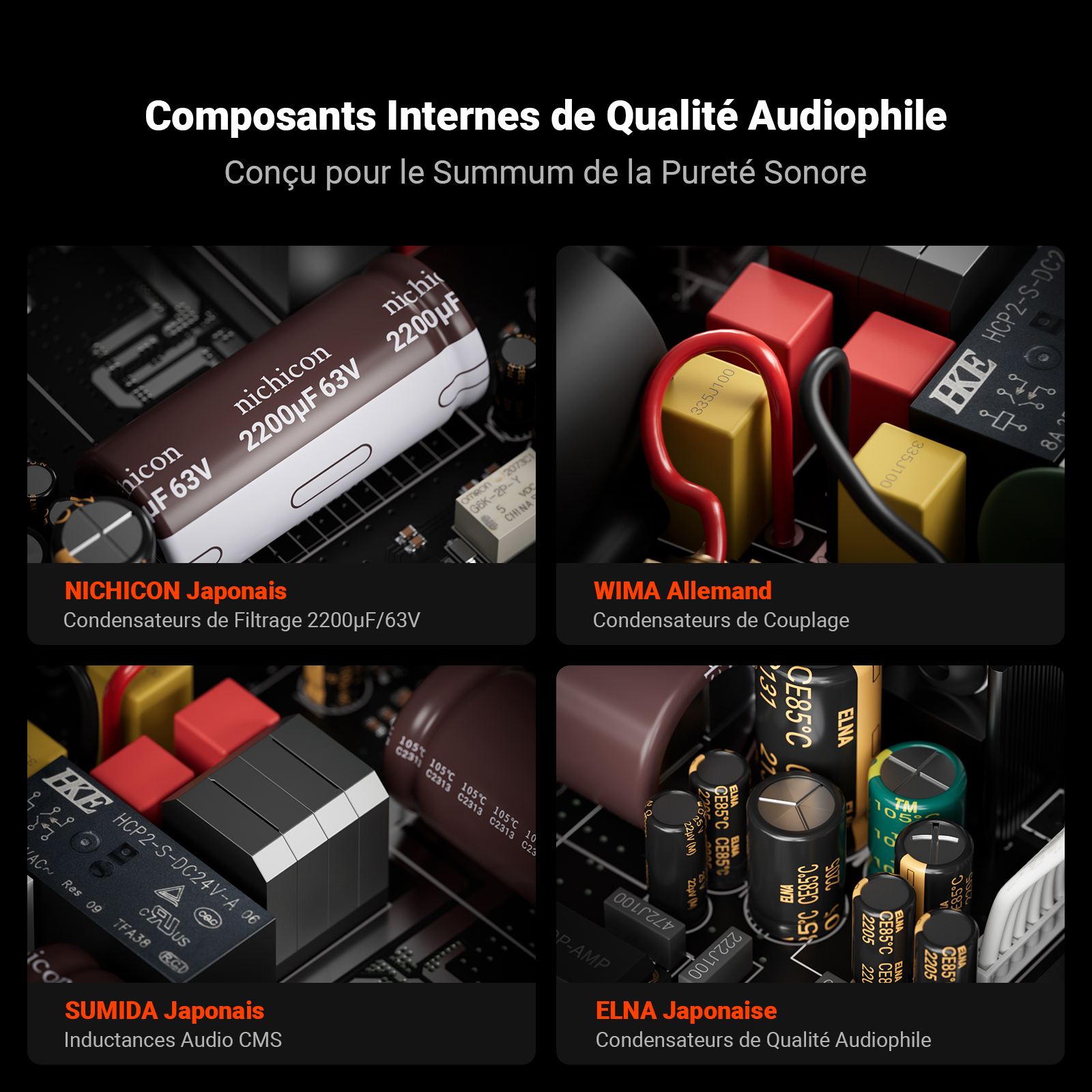 Fosi Audio V3-Mini Amplificateur de Puissance Stéréo Mono, 2/2, 1/3/4/5 Canaux, TPA3255, 240W, Professionnel