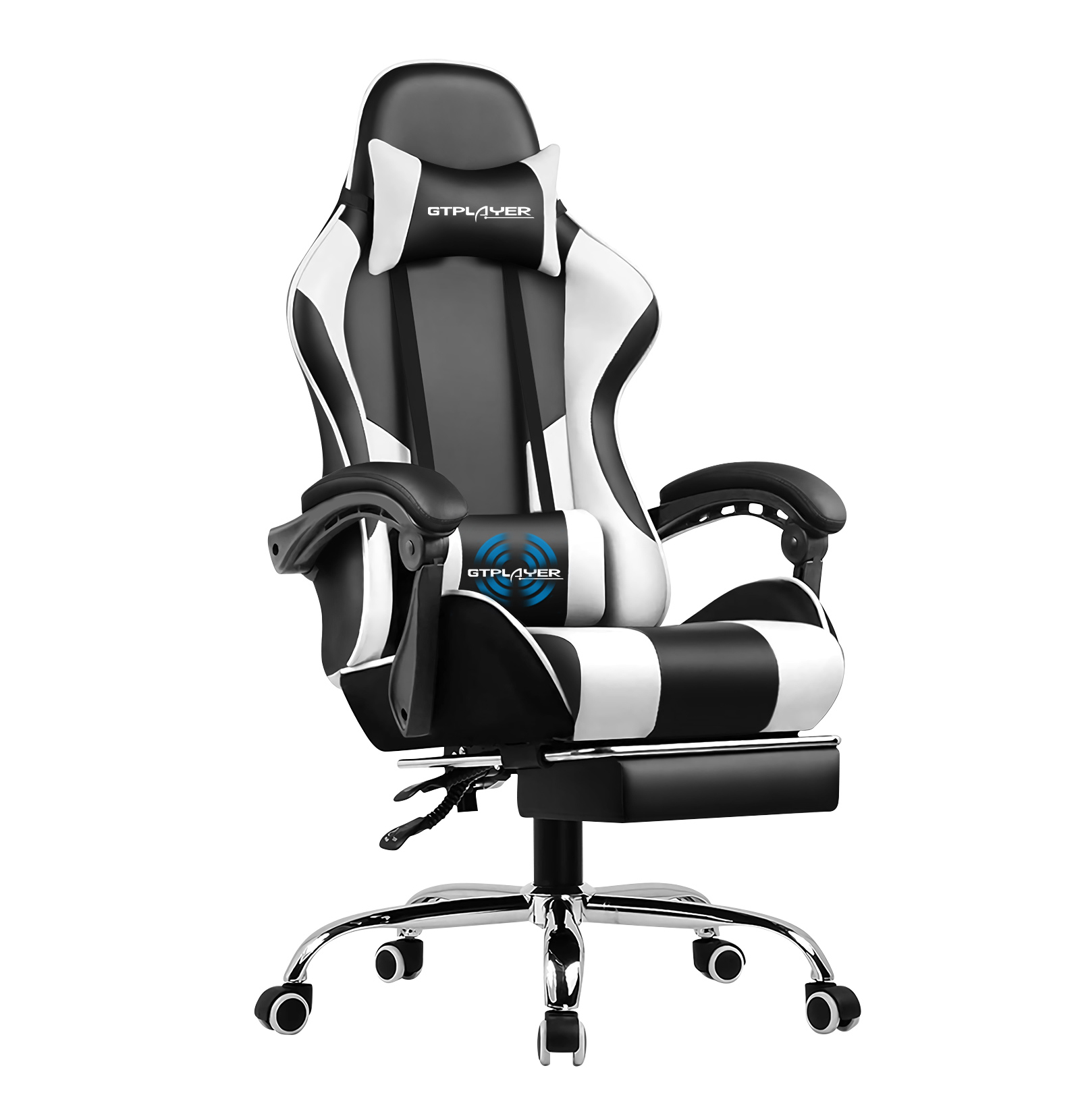 GTPLAYER Gaming chair with Massage Ergonomic Desk chair Footrest Headrest Rotary chair for office and Gamers