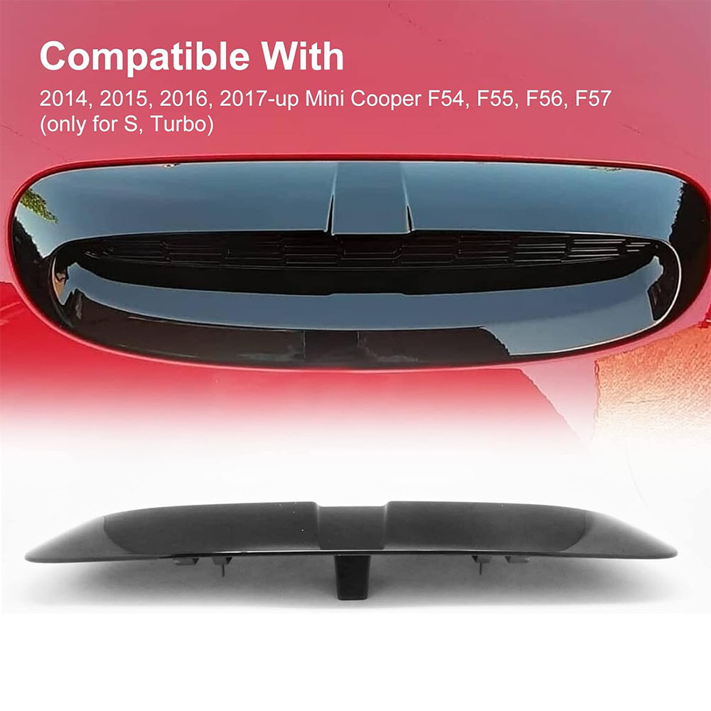 1 Set For Mini Cooper S JCW F54 F55 F56 F57 2014-UP ABS Gloss Black Front Engine Bonnets Hood Scoop Air Outlet Vent Cover Trim