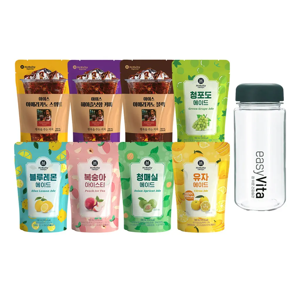 맥널티 아이스 파우치음료/커피 190mL 20개입 8종 + 아이스보틀 증정
