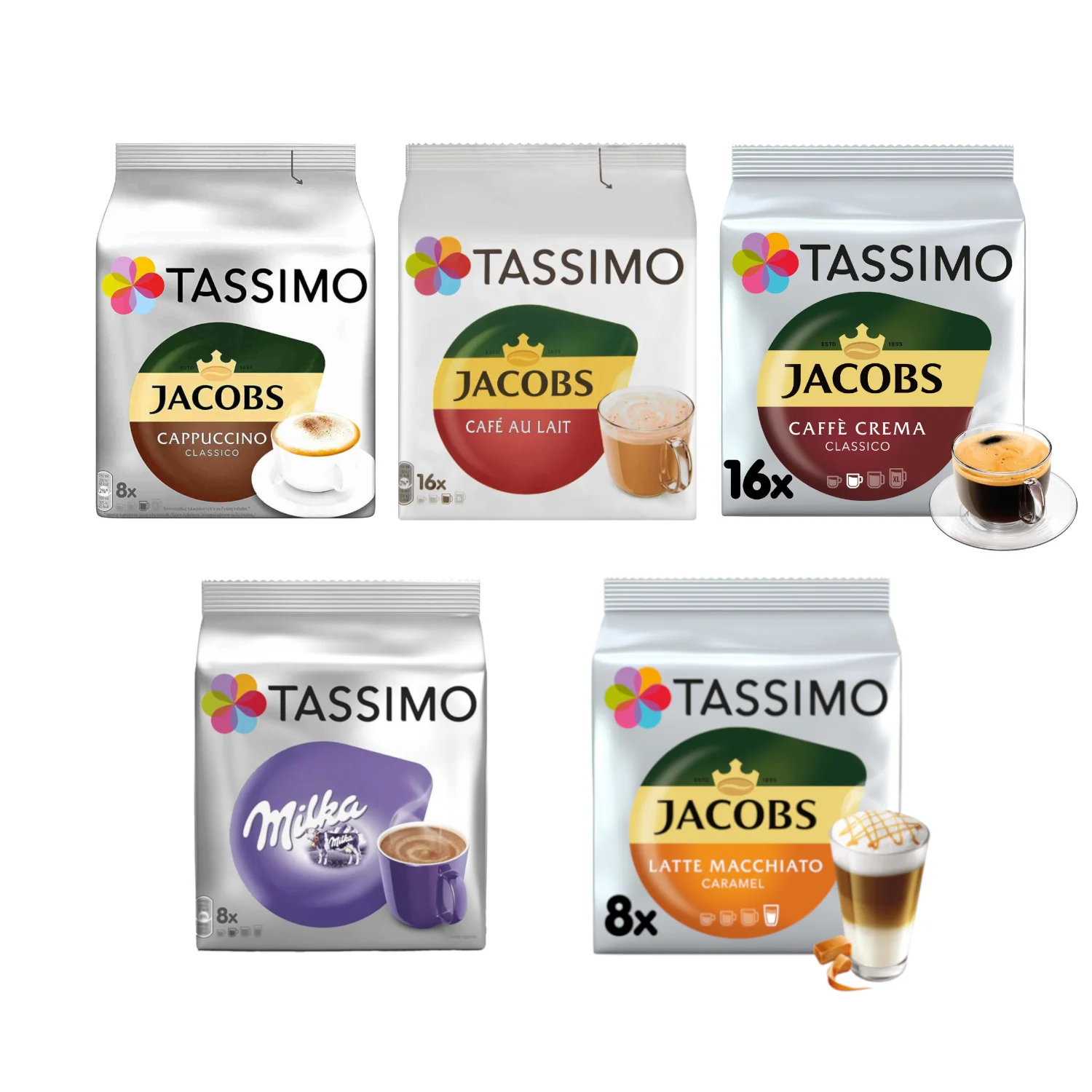 Kapsułki do ekspresu TASSIMO Mix Jacobs Milka 56 kaw